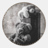 Ich vermisse dich runder aufkleber (Vorderseite)