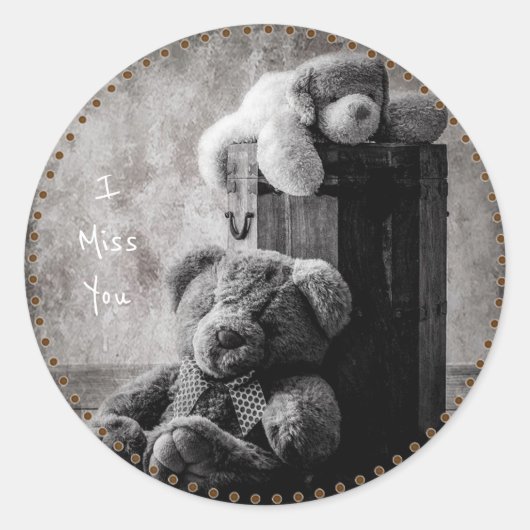 Ich vermisse dich runder aufkleber (Vorderseite)
