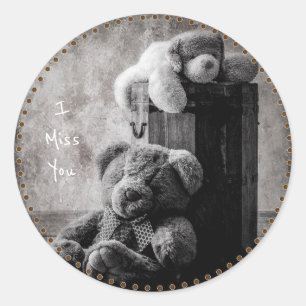 Ich vermisse dich runder aufkleber