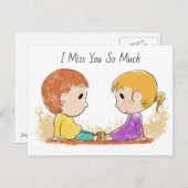 Ich vermisse dich so Niedlich Postkarte (Vorne/Hinten)