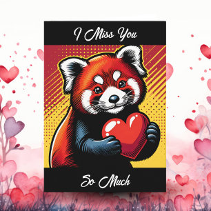 Ich vermisse dich so sehr   Pop Art Red Panda Karte