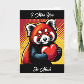 Ich vermisse dich so sehr | Pop Art Red Panda Karte (Vorderseite)