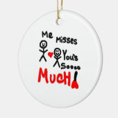 Ich vermisse dich so viel Cartoon Keramikornament (Links)