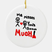 Ich vermisse dich so viel Cartoon Keramikornament (Hinten)
