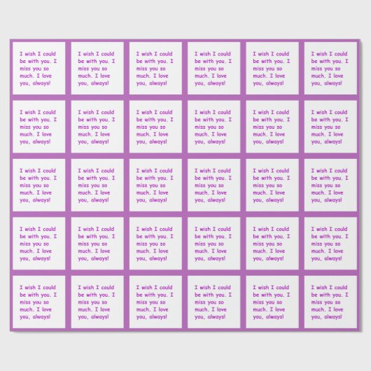 Ich vermisse dich so viel Liebe, mit der du immer  Geschenkpapier (Flach)