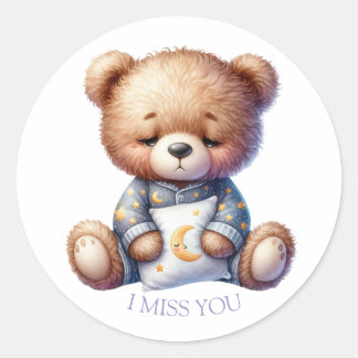 Ich vermisse dich Teddy Runder Aufkleber