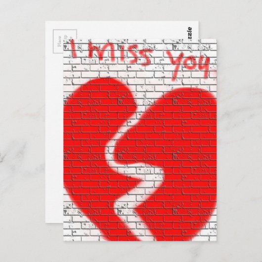 Ich vermisse dich, Twinflame Friend Liebe Broken H Postkarte (Vorne/Hinten)