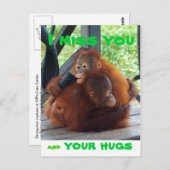 Ich vermisse dich und deine Hugs Postkarte (Vorne/Hinten)