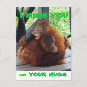 Ich vermisse dich und deine Hugs Postkarte
