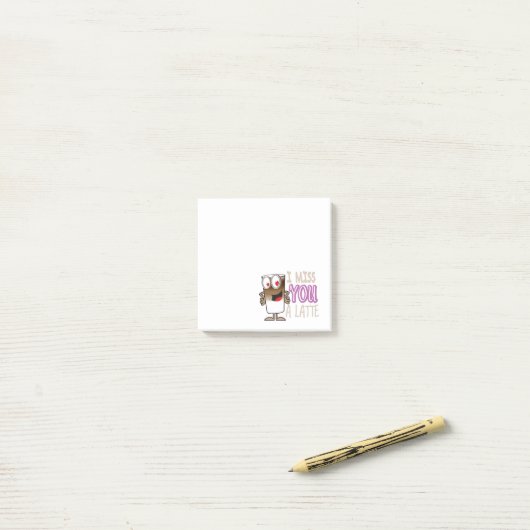 Ich vermisse dir einen Latte Post-it Klebezettel (Auf Schreibtisch)