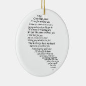 Ich vermisse dir Text im Herzen Keramikornament (Rechts)