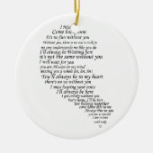 Ich vermisse dir Text im Herzen Keramikornament (Vorne)