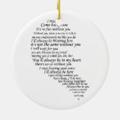 Ich vermisse dir Text im Herzen Keramikornament (Hinten)