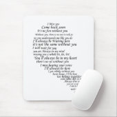 Ich vermisse dir Text im Herzen Mousepad (Mit Mouse)