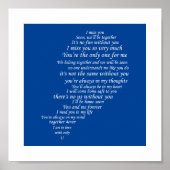 Ich vermisse dir Text im Herzen Poster (Vorne)