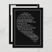 Ich vermisse dir Text im Herzen Postkarte (Vorne/Hinten)