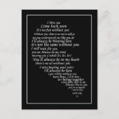 Ich vermisse dir Text im Herzen Postkarte (Vorderseite)