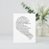 Ich vermisse dir Text im Herzen Postkarte (Stehend Vorderseite)