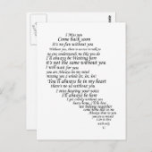 Ich vermisse dir Text im Herzen Postkarte (Vorne/Hinten)