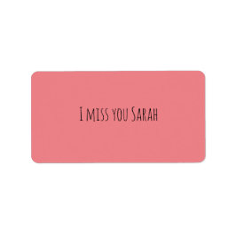 Ich vermisse einen rosa, einfachen, modernen Aufkl Adressaufkleber