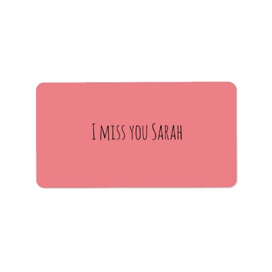 Ich vermisse einen rosa, einfachen, modernen Aufkl Adressaufkleber (Vorne)