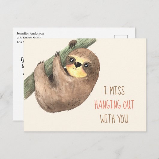 Ich vermisse es, mit dir auszuhängen postkarte (Vorne/Hinten)