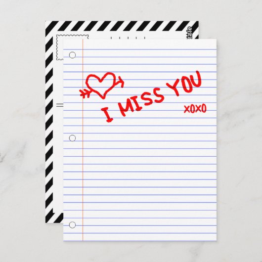 Ich vermisse Ihr Notebook Postkarte (Vorne/Hinten)