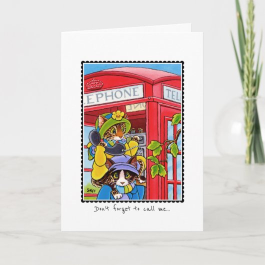 Ich vermisse Ihr Telefon Funny Cat Custom geklappt Karte (Vorderseite)