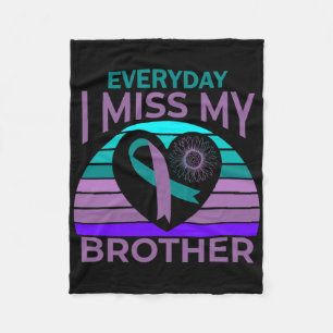 Ich vermisse mein Brother Heart Ribbon Suicide Awa Fleecedecke