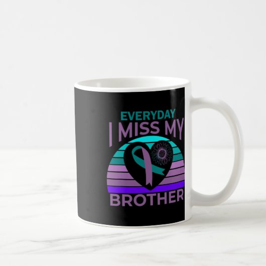 Ich vermisse mein Brother Heart Ribbon Suicide Awa Kaffeetasse (Rechts)
