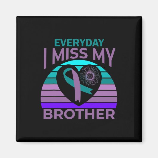 Ich vermisse mein Brother Heart Ribbon Suicide Awa Magnet (Vorne)