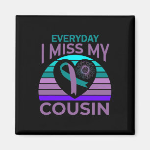 Ich vermisse mein Cousin Herz Sonnenblumen Selbstm Magnet