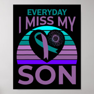 Ich vermisse mein Sohn Herz Sonnenblumen Selbstmor Poster
