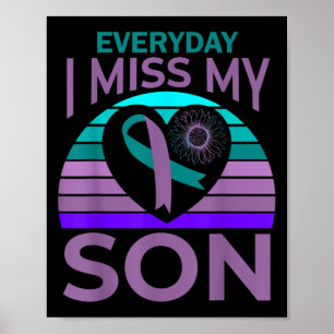 Ich vermisse mein Sohn Herz Sonnenblumen Selbstmor Poster