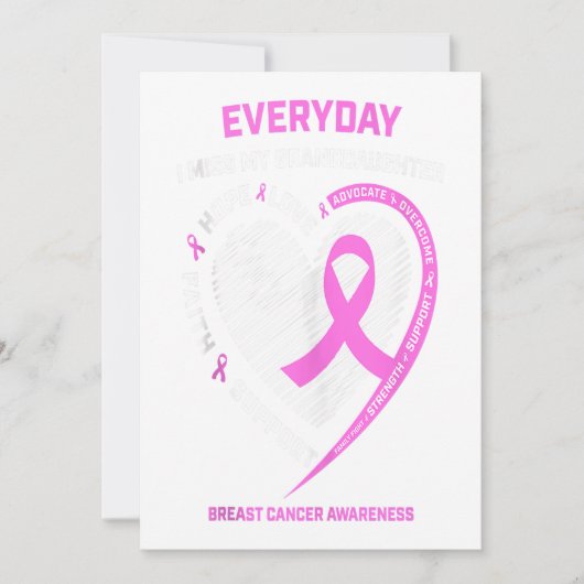 Ich vermisse meine Großtochter Brustkrebs-Bewussts Ankündigung (Vorderseite)