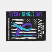 Ich vermisse meine Schwester Heart Ribbon Suicide  Fleecedecke (Vorderseite (Horizontal))