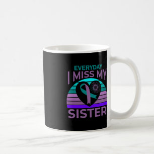 Ich vermisse meine Schwester Heart Ribbon Suicide  Kaffeetasse