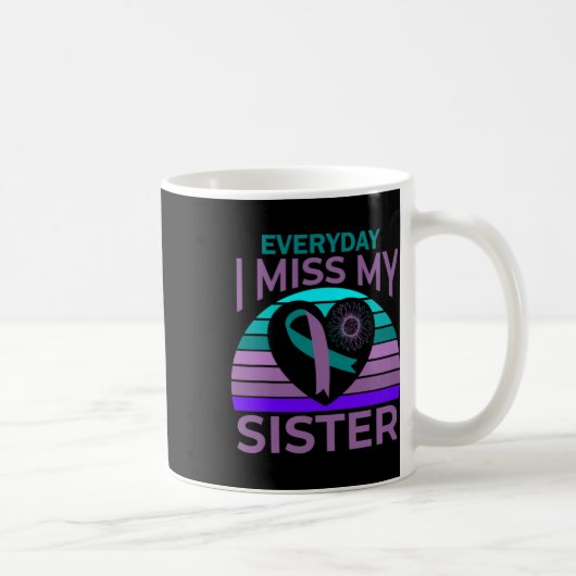 Ich vermisse meine Schwester Heart Ribbon Suicide  Kaffeetasse (Rechts)