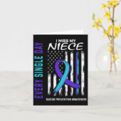 Ich vermisse meine Schwester Heart Ribbon Suicide Karte (Gelbe Blume)