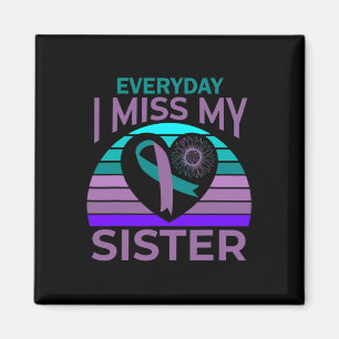 Ich vermisse meine Schwester Heart Ribbon Suicide  Magnet