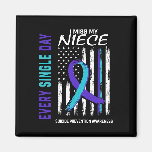 Ich vermisse meine Schwester Heart Ribbon Suicide Magnet (Vorne)