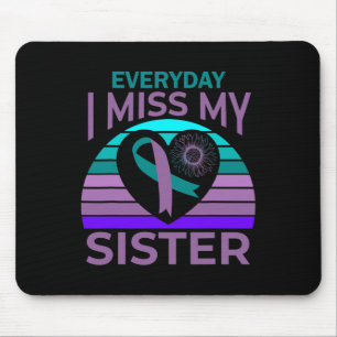 Ich vermisse meine Schwester Heart Ribbon Suicide  Mousepad