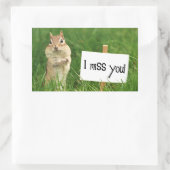Ich vermisse Sie Chipmunk mit Sign Rechteckiger Aufkleber (Tasche)