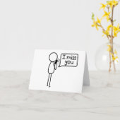 Ich vermisse Sie - Denken Sie an Ihre Stickfigure Karte (Gelbe Blume)