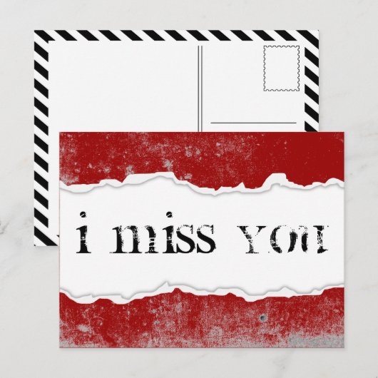 Ich vermisse Sie Page rip Postkarte (Vorne/Hinten)