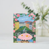 Ich vermisse Sie Paris Balcony Tee w Views Art Postkarte (Stehend Vorderseite)