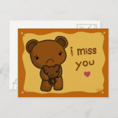 Ich vermisse Sie Postkarte (Vorne/Hinten)