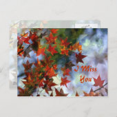 Ich vermisse Sie Postkarte (Vorne/Hinten)