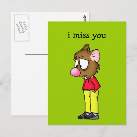 Ich vermisse Sie Postkarte (Vorne/Hinten)