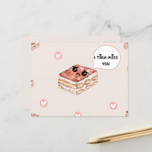 Ich vermisse ( TIRA-MISS) Sie Grußkarte Ankündigungspostkarte